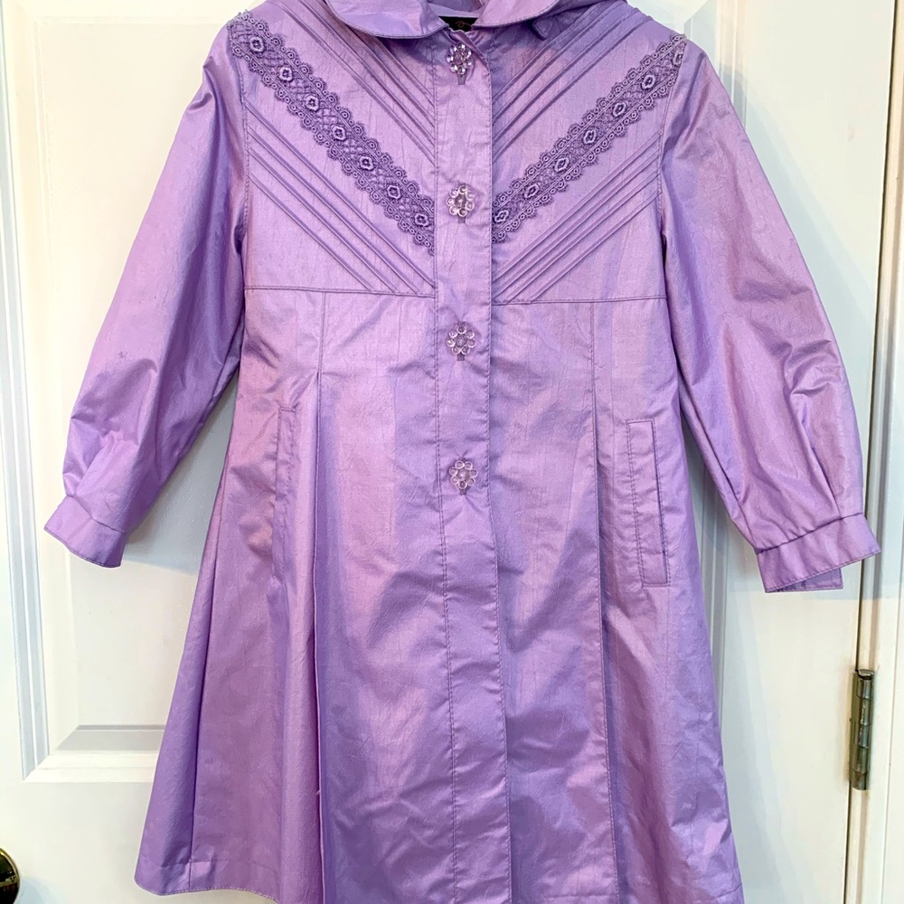 Toddler Girls Lavender Spring Coat with Hood